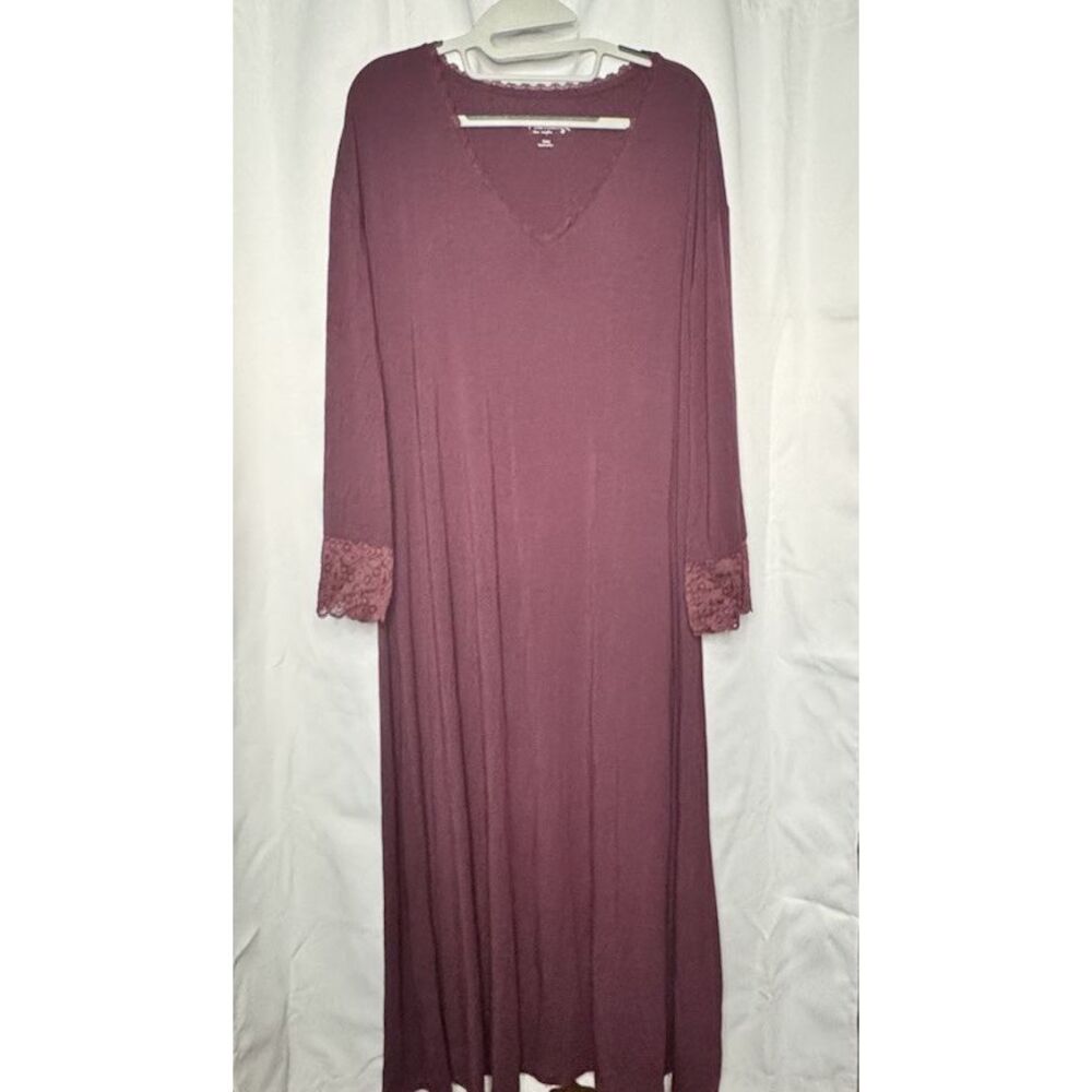 Soft surroundings Purple Women's Maxi Dress Long sleeve Lace Knit Sz S